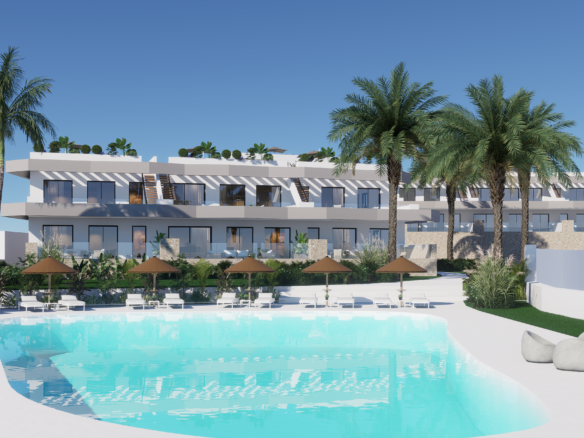 Luz 2 luxury panoramic residences in Finestrat Costa Blanca with sea views and communal swimming pool